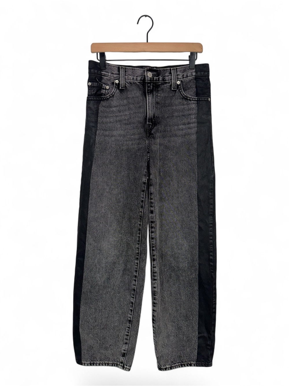 WJ110 {Levi's} "Baggy Dad" Black Gray Two Tone Loose Relaxed Denim Jeans